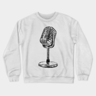 Vintage Microphone Image Crewneck Sweatshirt